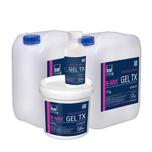 B-Mix Gel TX, 21 кг, Инъекционная акрилат/метакрилатная композиция (4 компонента), Bergauf